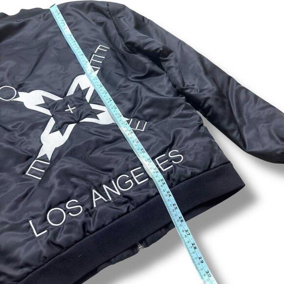 Homme Femme LA Bomber Jacket Black Streetwear Zip-Up HFLA Embroidered S Japan - Picture 10 of 13